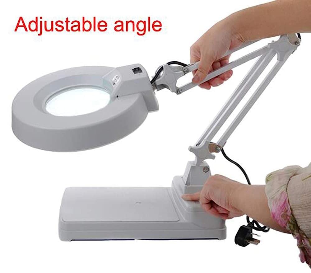 Lupy, 3X/5X/8X/10X Duża lupa z podświetleniem LED ze stojakiem, składana konstrukcja z lampką LED, szkło powiększające ze światłem i oświetleniem do czytania, rękodzieło, hobby/8* Comfortable