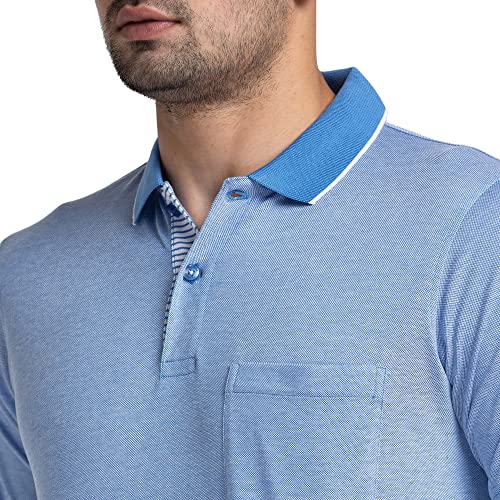 Image of Raymond Men's Pure Cotton Jacquard Pattern Contemporary Fit Polo Collar Polo Neck Half Sleeve Casual T-Shirt