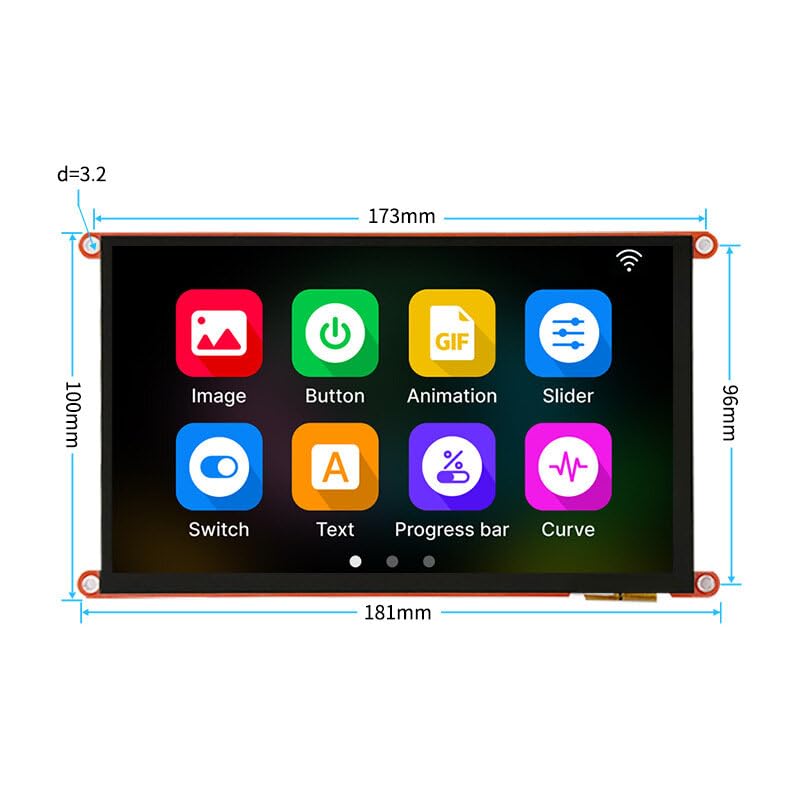 VIDOO Display Schermo IPS 7 Pollici D121BBV 400MHz Supporto Software Livello Superiore Sviluppo Secondario-Capacitivo Touch