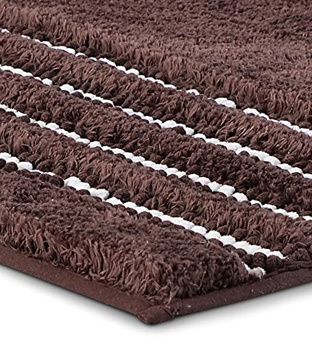 Image of Obsessions Ultra Soft Solid Bath Runner - Premium 1950 GSM Density, Anti-Skid Safety Backing & Superior Absorbency for Quick-Dry Comfort (60x150 cm, Chocolate)