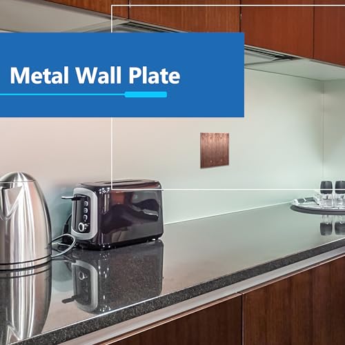 Image of LIDER Blank Metal Wall Plate, Stainless Steel Blank Outlet Cover, Corrosion Resistant, Mid-Size 2-Gang 4.88 inch x 4.92 inch, 201 Stainless Steel, LMWP-02M-AC, Antique Copper
