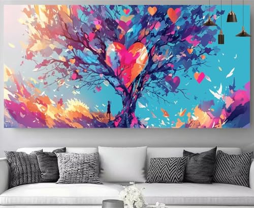 Diamond painting abstrait Arbre de Vie grand format 80x160cm broderie kit complet
