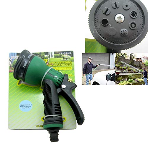 7 Way Sprayer Garden Hose Nozzle Water Pressure Head Sprinkler Lawn Rubber Grip