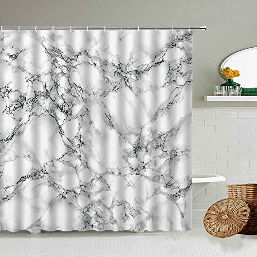 Cortina de Ducha de Arte Abstracto con Rayas de mármol, Cortina de baño Opaca Impermeable, mampara divisoria de poliéster S.5 180x200cm