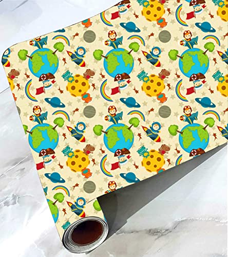 Image of CABANA HOMES (45cm x 125cm, 2 Rolls (12 sq. ft) Wallpaper for Kids Room Self Adhesive,Wall Stickers,Baby Room,Wardrobe,Furniture