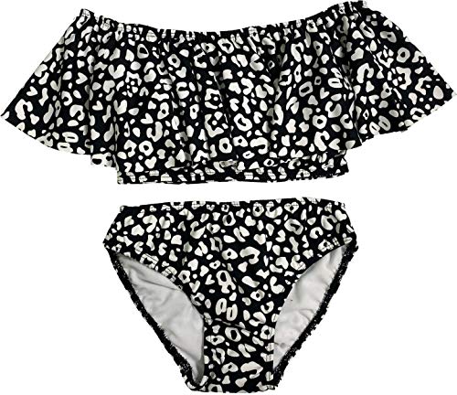 Image of Cheryl Creations Kids Girl's Cute & Comfortable Two Piece Ruffle Front Bathing Suit Bikini | Swimsuit