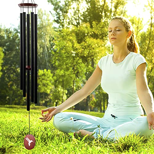 Howarmer 60 Inch Wind Chimes Outdoor Sympathy Wind Chimes Large Wind Chimes For Outside Deep Tone With 5 Tuned Tubes And S Hook thumb #6