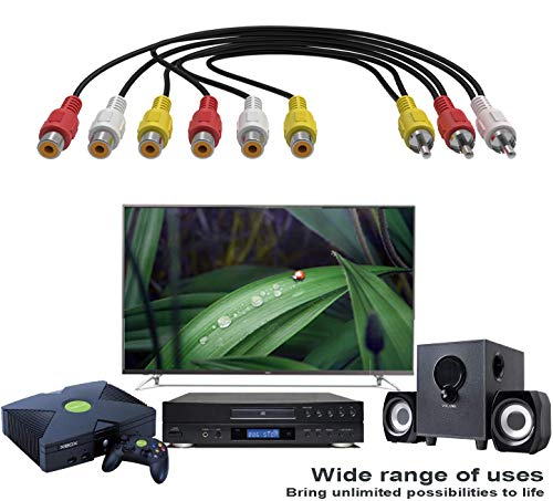 image for AV Cable Splitter, Ancable 3 RCA Male Plug to 6 RCA Female Jacks Compo