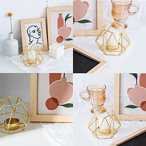 2 stuks geometrische kaarsenhouders van smeedijzer, metalen kaarsenhouder, metalen metalen kaarsenhouder voor woonkamer, bruiloftsdecoratie - Afbeelding 6