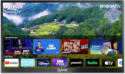 SYLVOX 75'' Outdoor TV, 4K UHD Built in Voice Assitant, Waterproof Smart TV Support WiFi Bluetooth, 1000nits TV for Partial Sun Area(Deck Pro Series, 2023)