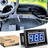 10L0L 12V 24V 36V 48V 60V 72V Golf Cart Digital Voltmeter, Waterproof Voltage Meter with LED Digital Volt Gauge DC5-120V Compatible with Yamaha, Club Car, EZGO, Boat
