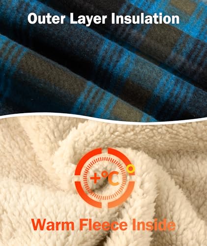 Image of Boys Fleece Jacket with Hood Unisex Child Sherpa Lined Zip Up Warm Coat Hooded Sweatshirt Outerwear