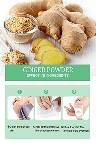 Foot Pads | Ginger Foot Pads For Your Good Feet | Foot And Body Care | Apply, Sleep & Feel Better | All Natural & Premium Ingredients For Best Combination & Results | 20 Pcs #TOP2