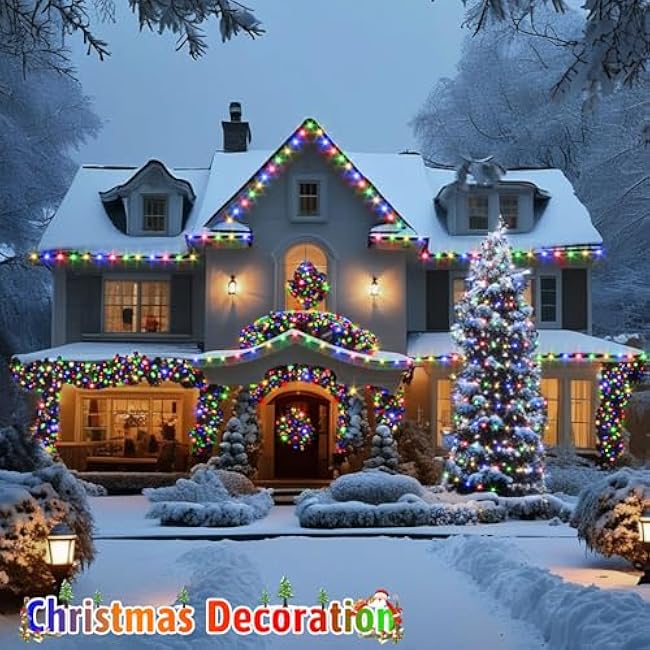 131FT 400 LED Christmas Lights Outdoor String Lights 8 Modes & Timer Twinkle Fairy Lights Plug in Waterproof LED String Lights for Xmas Yard Tree Patio Wedding Holiday Party Decorations (Multicolor)