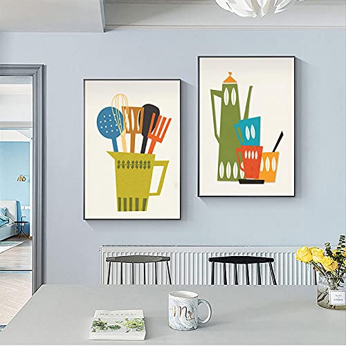 Ustensile de cuisine rétro imprimé sur toile moderne de haute qualité artistique