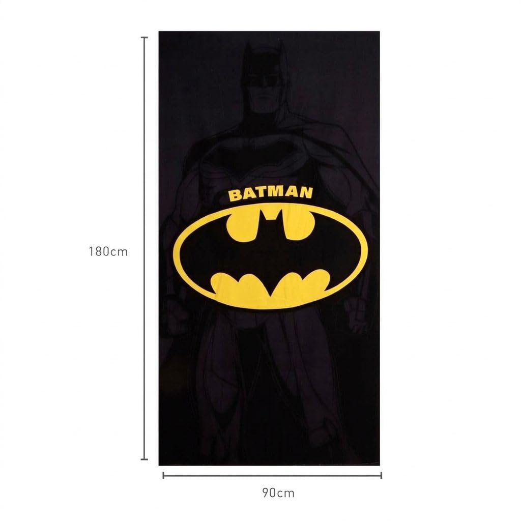 CERDÁ LIFE'S LITTLE MOMENTS Toalla Batman 90 x 180 cm Niño y Niña - Toalla Infantil Batman Suave y Absorbente para Playa, Pisicna y Natación, Toalla Infantil Verano 2-10 Años