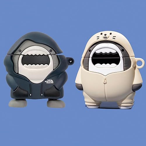 Miniatura 7 de ZOSTLAND 2 fundas para auriculares inalámbricos, lindo llavero grueso y suave, anillo portátil de silicona a prueba de golpes, compatible con Apple