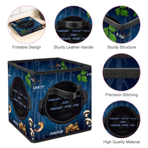 Boîte de rangement en tissu cube pliable avec finitions soignées pour maison ordonnée