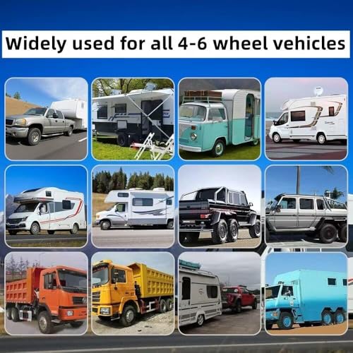 OBEST Reifendruck-Überwachungssystem RV Solar Wireless TPMS Trailer Reise Wohnmobil (0~199PSI) 6 Sensor 5 Alarmmodus Reifendruck Echtzeit-Überwachung Alarmsystem mit Einstellbarer Helligkeit