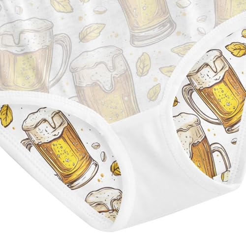 ZZKKO Wheat Leaves Beer Girls Underwear Toddler Panties for Girls Comfort Brief Size 2T-8Y4