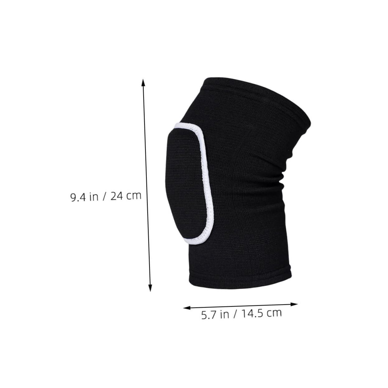 Healeved 1 Pair Women's Volleyball Knee Pads Black White Trim Adjustable Fit for Youth Adults Soft Breathable for