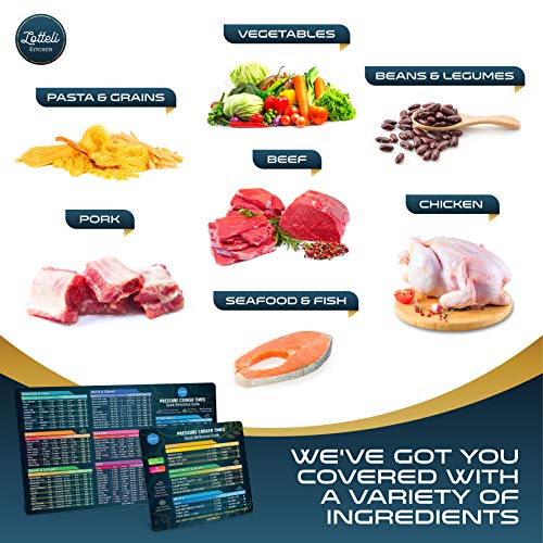 image for LOTTELI KITCHEN Instant Pot Cheat Sheet Magnet Set - Pressure Cooker A