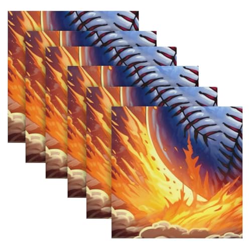 Set de 6 servilletas de tela cuadradas 50.5x50.5 cm miniatura 6