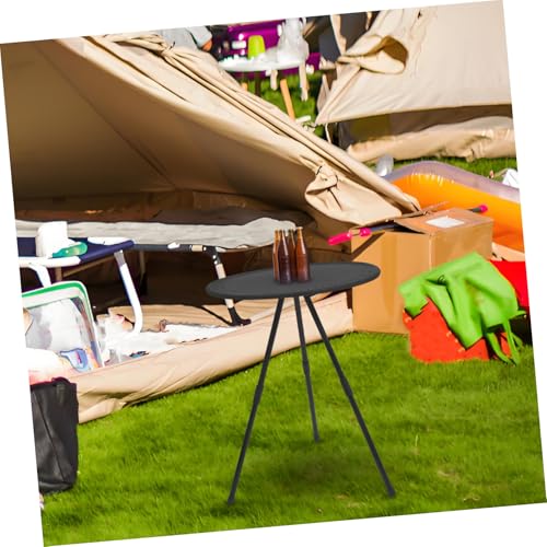 Table de camping portable et réglable, petite table ronde pliante extérieure compacte - 3