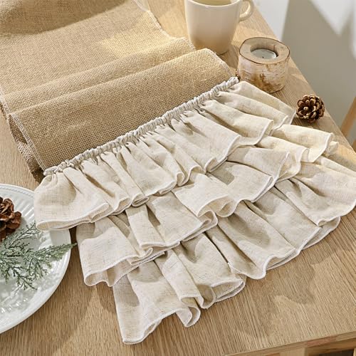 MelonBoat Boho Table Runner, Linen Table Runner for Boho Decor, B...