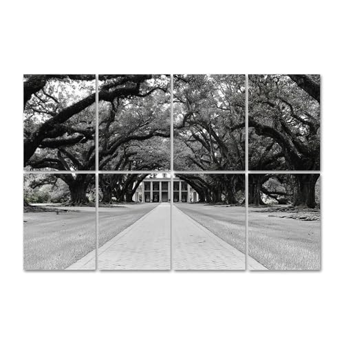 8 Panels Art Acoustic Panels Oak Alley Plantation Soundproof Wall Panels Padding Decorative Sound Absorbing Panels 48"x32" for Recording Studios Home
