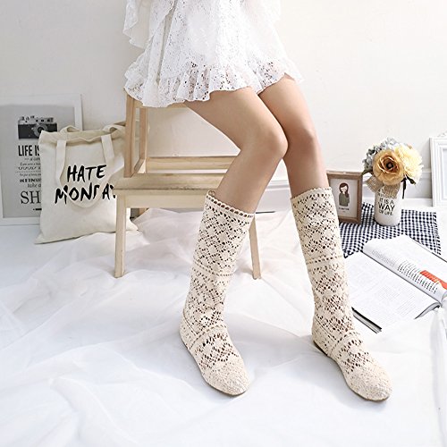 ORANDESIGNE Donna Ricamo Stivali Estive