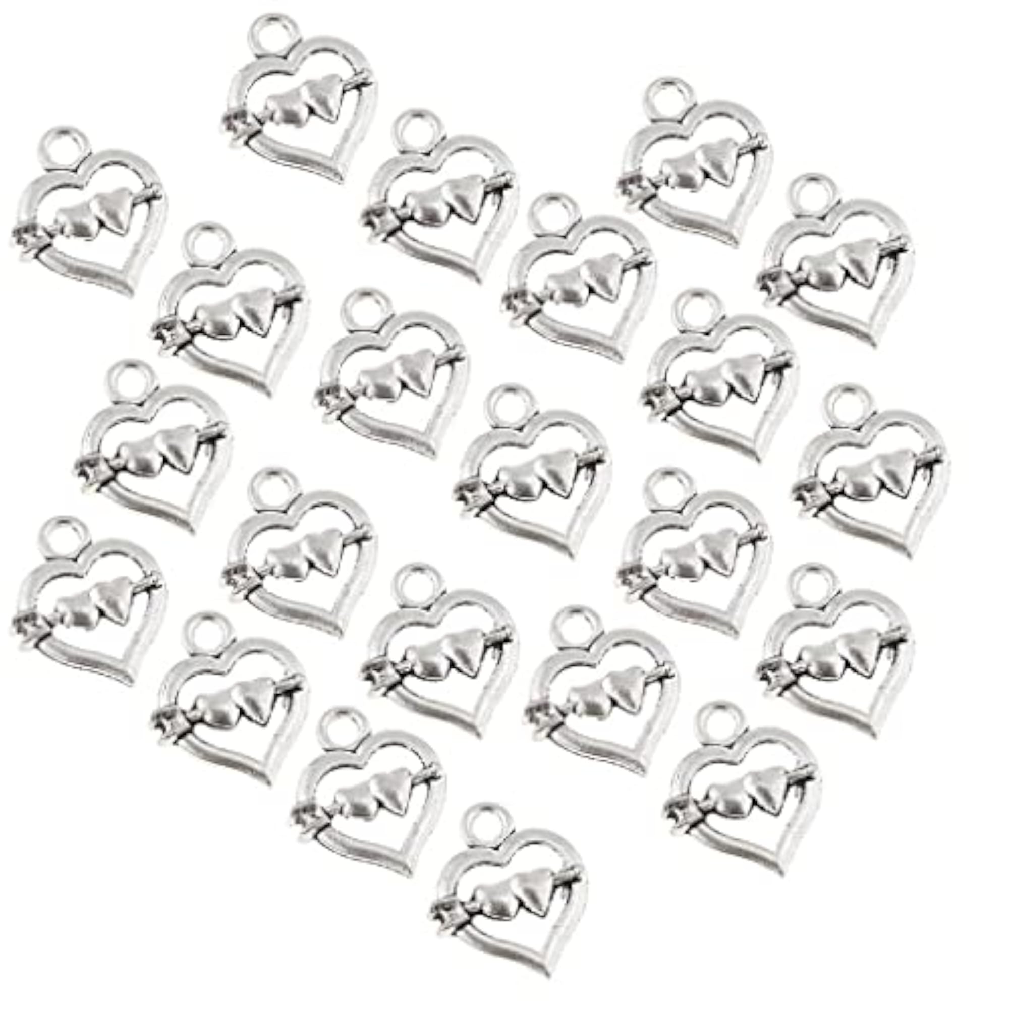 20x Love Heart Design Charms Pendant for DIY Jewelry
