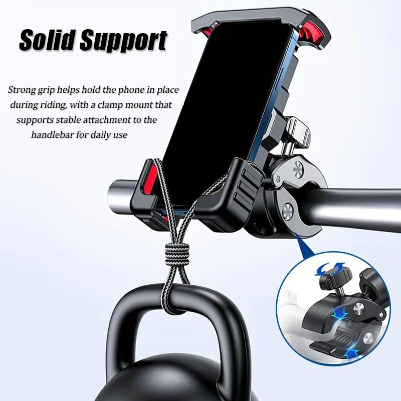 Support Téléphone Moto pour Peugeot Elyseo 100 2001-2003, Universel Rotation à 360 Support Guidon Support De Téléphone, Clip de Téléphone Moto pour 4.7”-6.8” Pouces