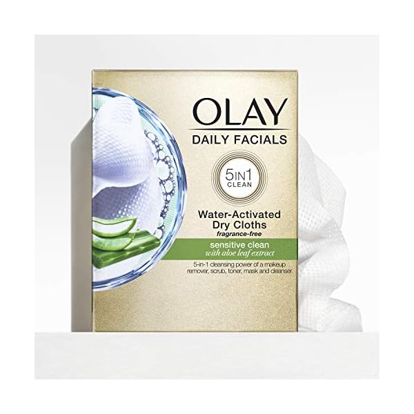 Olay-Daily-Facials-for-Clean-Sensitive-Skin-Makeup-Remover-Wipes-Soap-Free-and-Fragrance-Free-Cleanser-Cloths-33-Count-Pack-of-3 Olay Daily Facials for Clean Sensitive Skin, Makeup Remover Wipes, Soap-Free and Fragrance-Free Cleanser Cloths, 33 Count (Pack of 3)