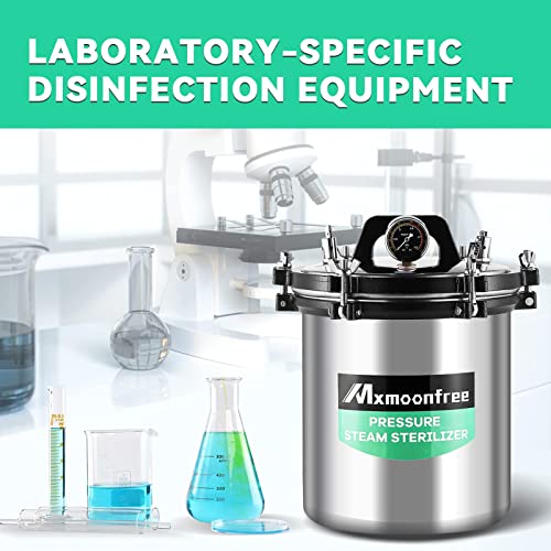 image for Mxmoonfree 18L Lab Autoclave, High Pressure Steam Autoclave for Lab Eq