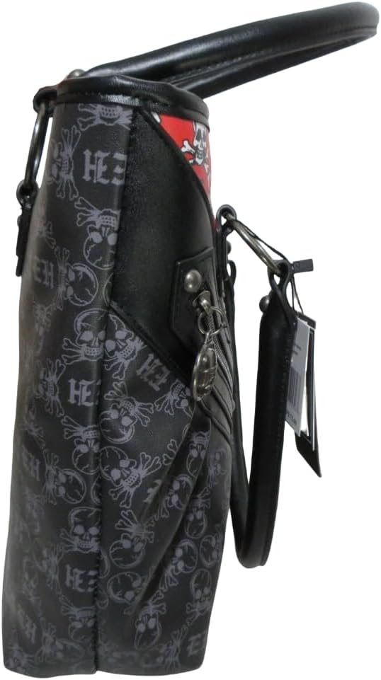 ED HARDY Tote Pink White w/charm Rhinestone Love Kills Slowly