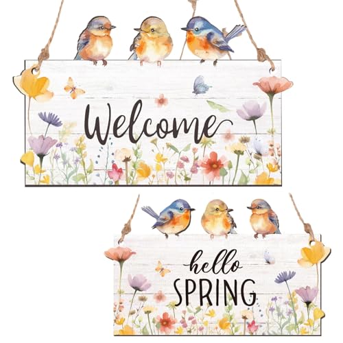 Spring-Door-Decor-Hello-Spring-Welcome-Door-Sign-Reversible-Spring-Door-Hanger-for-Front-Door-Wall-Window-Spring-Hanging-Decor Spring Door Decor Hello Spring Welcome Door Sign Reversible Spring Door Hanger for Front Door Wall Window Spring Hanging Decor