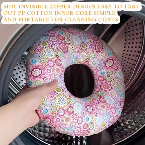 Elitecran Donut-Kissen mit Loch, Piercing-Kissen für Seitenschläfer, Piercing Kissen Ohrkissen Rundes, Donut Kissen Gegen Ohrenschmerzen, Rundes Baumwoll-Piercing-Kissen