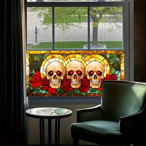 Película adhesiva para ventana con calaveras HOMETITUTE miniatura 3