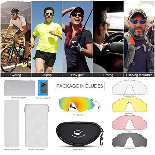 Image of Cycling Glasses, TR90 Unbreakable Frame Polarized Anti-UV400 Sports Sunglasses