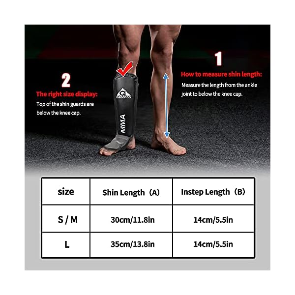 GROOFOO-Shin-Guards-Kickboxing-Leg-Instep-Protection-Pads-PU-Leather-Training-Guard-for-Kids-Adults-Boxing-Martial-Arts-MMA-Thai-Muay-Karate-Sparring-Black GROOFOO Muay Thai Shin Guards Kickboxing, Leg Instep Protection Pads PU Leather Training Guard for Kids Adults Boxing Martial Arts MMA Thai Muay Karate Sparring Black