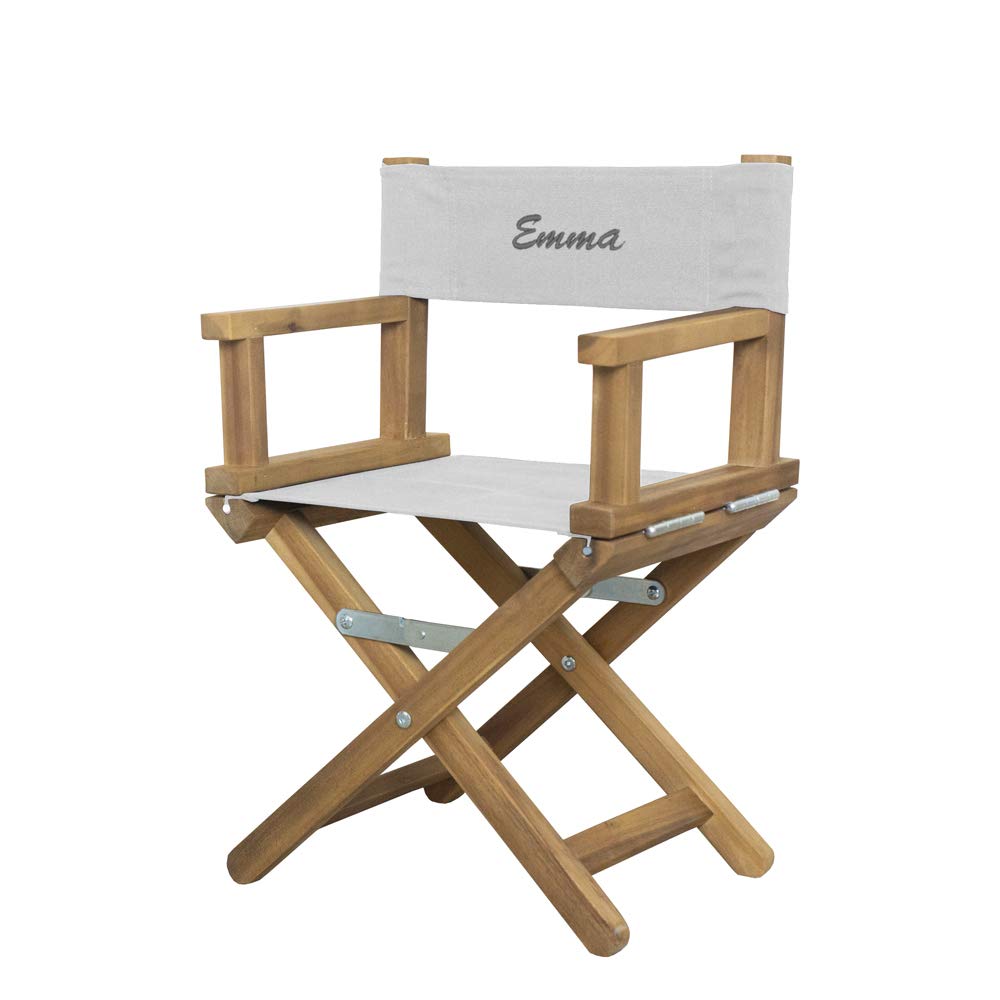Amikado - Fauteuil de metteur en scène bébé & Enfant personnalisé - châssis Bois Naturel (Perle)