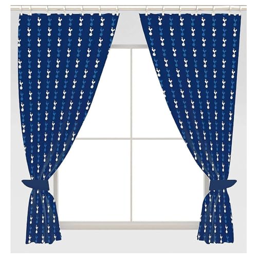 Tottenham Hotspur FC Official Repeat Football Crest Curtains (Single) (Blue)