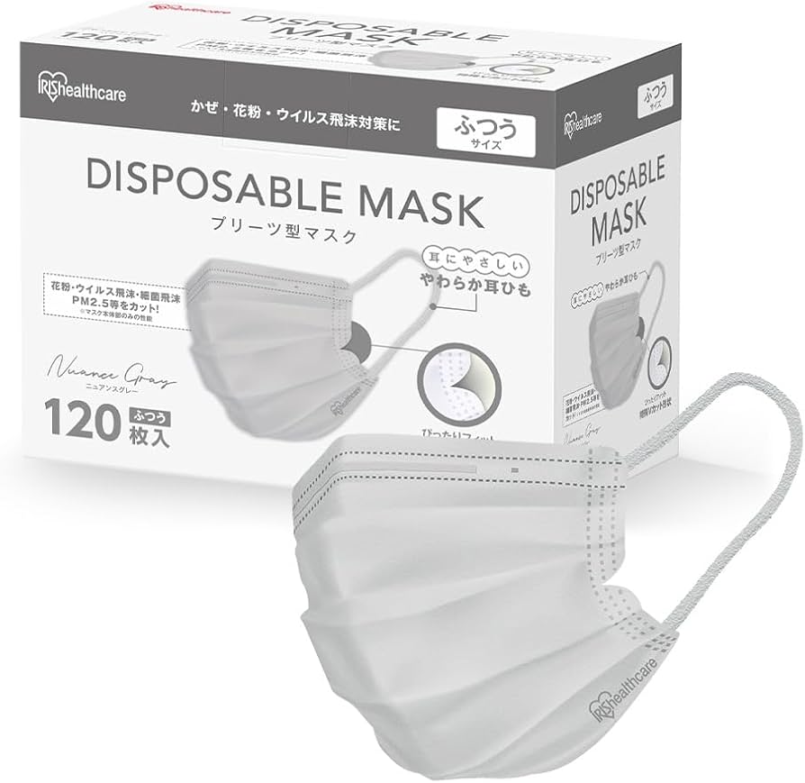 Amazon.co.jp: アイリスオーヤマ(IRIS OHYAMA) プリーツ型マスク 120枚