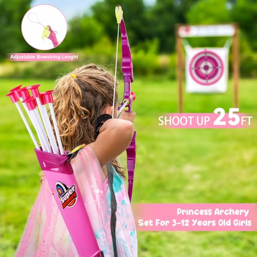 Vgofun Bow And Arrow For Kids, Led Light Up Archery Set With Princess Cape And Crown thumb #1