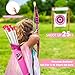 VGOFUN Kids Bow and Arrow Set: LED Light Up Archery Toy with Princess Cape and Headband, 10 Suction Cup Arrows, Outdoor Toys Gifts for 3-8 Year Old Girls (Archery Set with Butterfly Mask)