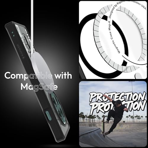 Image of KAPAVER Mag-X Back Cover Case Compatible with OnePlus 12 5G (PC+TPU) (GPS Chennai), Black