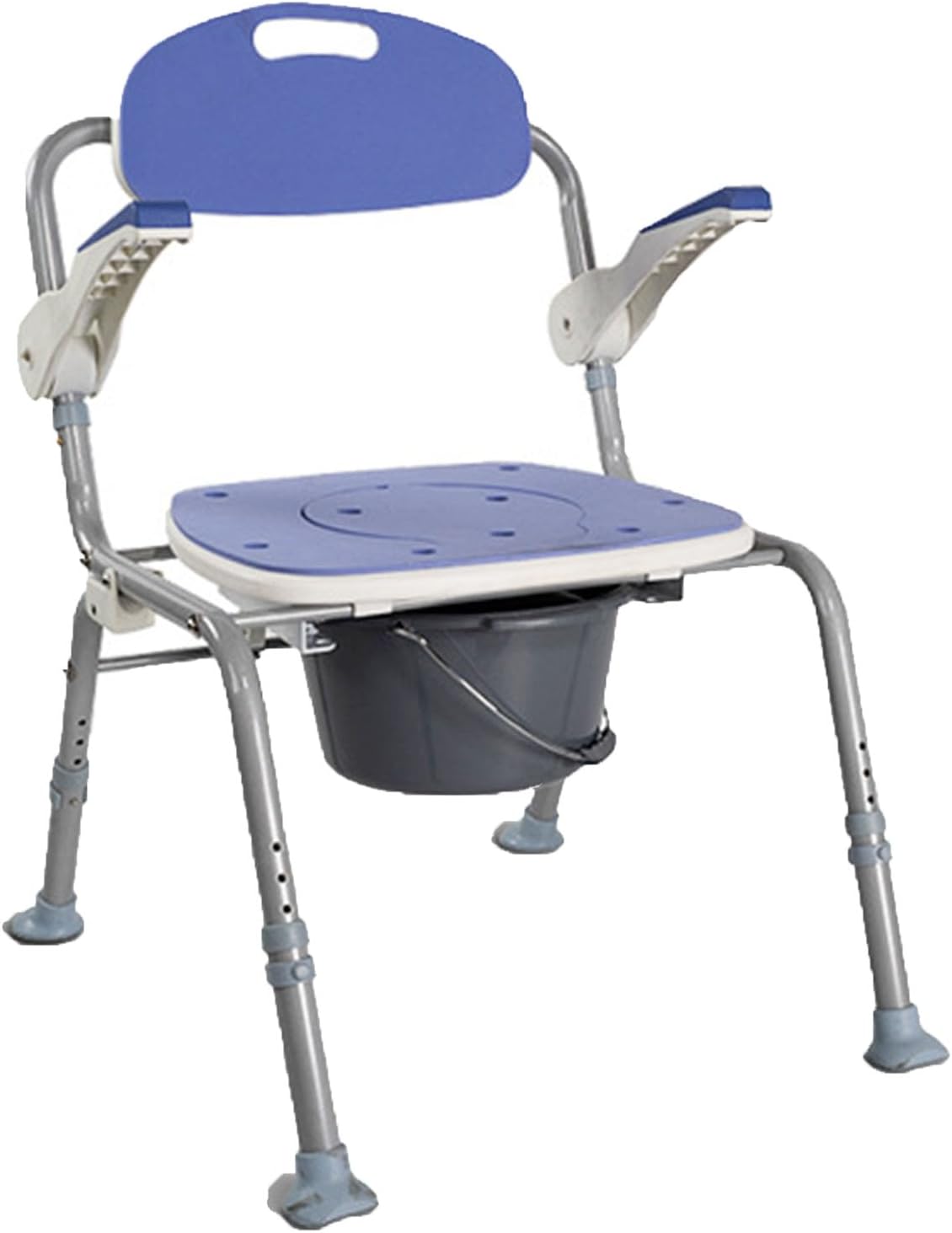 3-in-1 Folding Bedside Commode - Porta Potty for Adults - Portable Toilet for Camping - Bedside Commodes for Seniors and Commode Chair - Height Adjustable Bedside Toilet