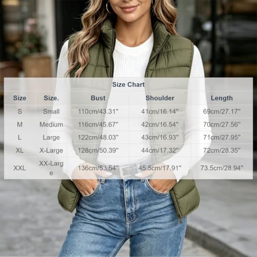 Puffer Vest Women Casual Lightweight Zip Up Sleeveless Quilted Jacket - image 4