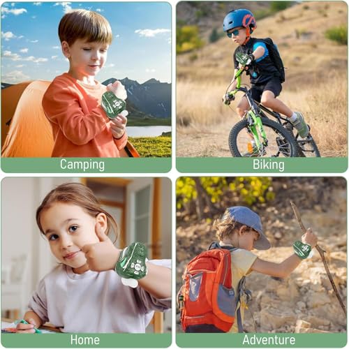 Image of Dinosaur Walkie Talkies for Kids 2 Pack, T-Rex Dino Wrist Walkie Talkies with Adjustable Strap, Outdoor Camping Gear Toys for Boys Girls Age 3-12, Birthday Christmas Stocking Stuffers Easter Gifts